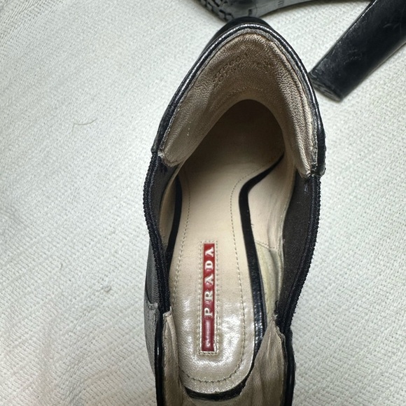 Prada Black Leather Ankle Boots - Picture 12 of 15